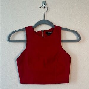 Red Sleeveless Crop Top